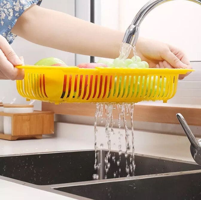 Adjustable Telescopic Dish Drainer, Sink Drain Basket, Washing Vegetable Fruit Plastic Drying Rack, Fruit And Vegetable Strainer, Kitchen Accessories Organizer Adjustable Telescopic Dish Drainer, Sink Drain Basket, Washing Vegetable Fruit Plastic Drying Rack, Fruit And Vegetable Strainer, Kitchen Accessories Organizer